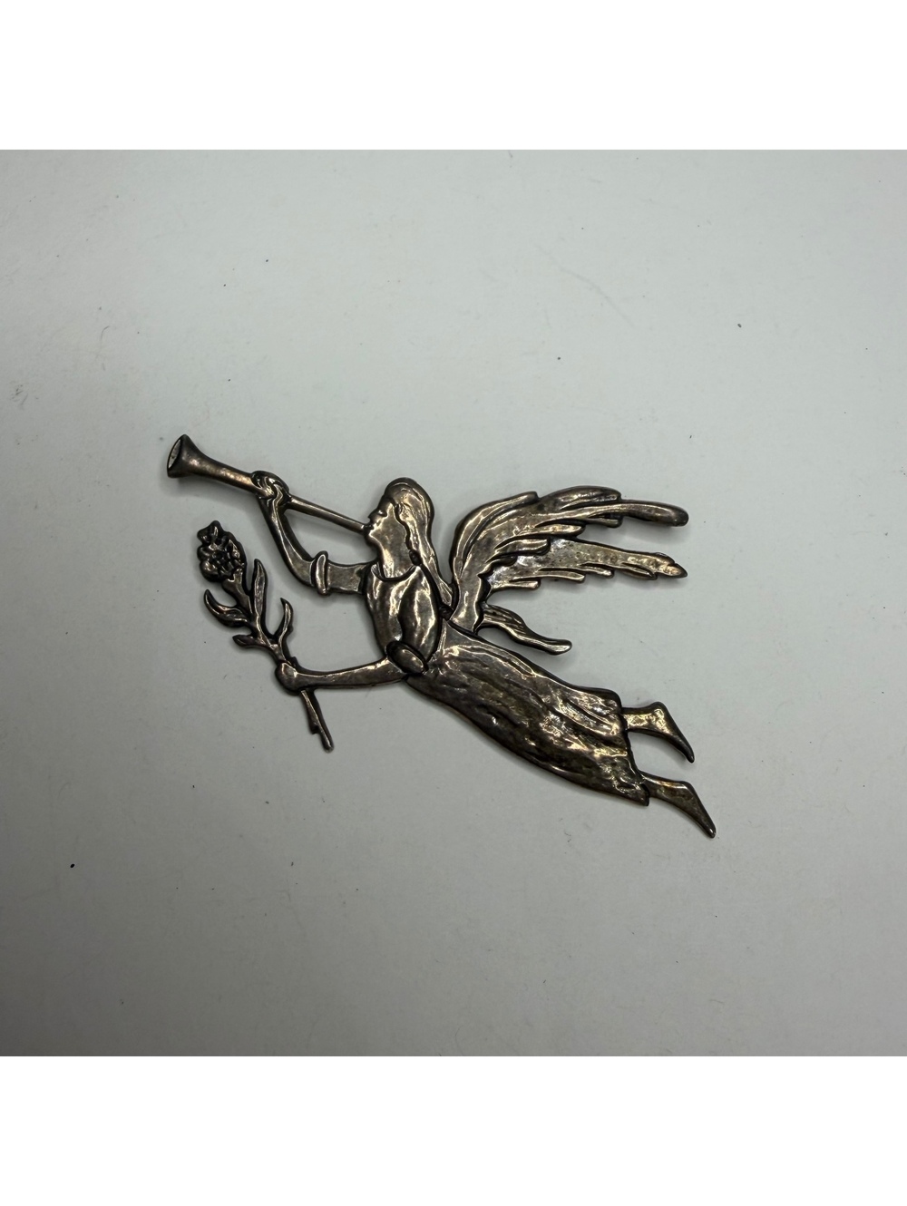 Sterling silver angel pendant vintage 90s